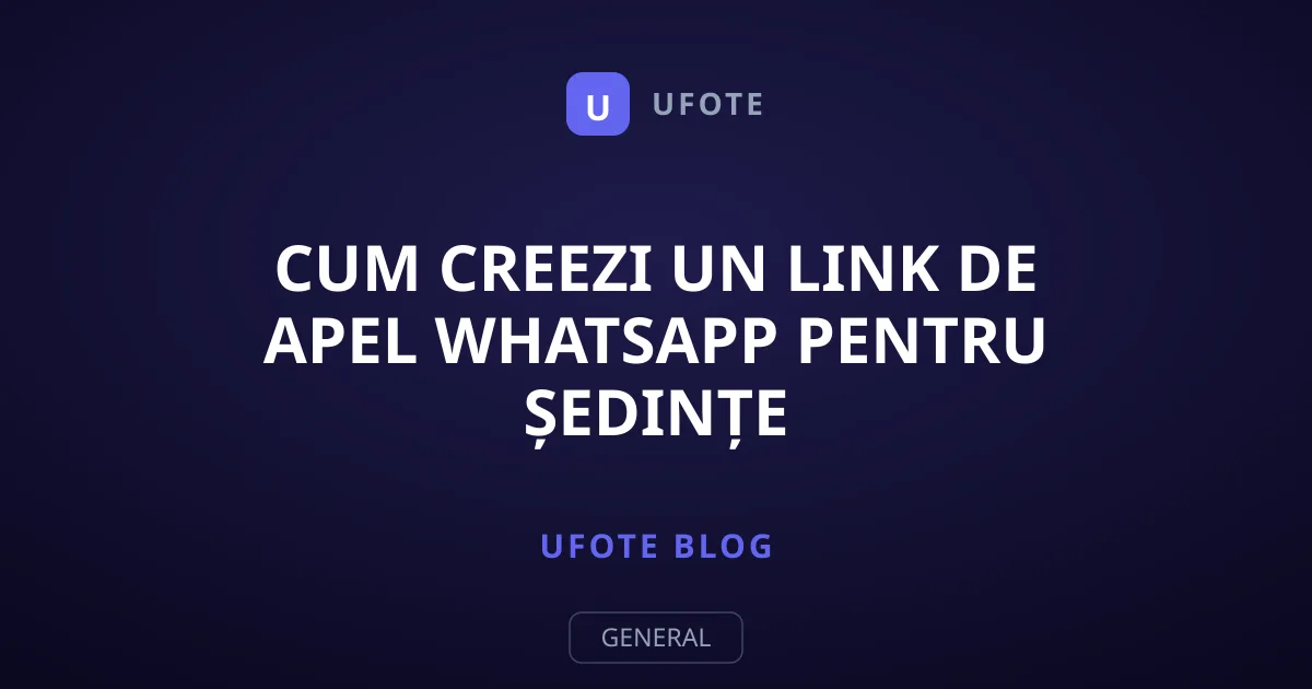 Cum creezi un link de apel WhatsApp pentru ședințe